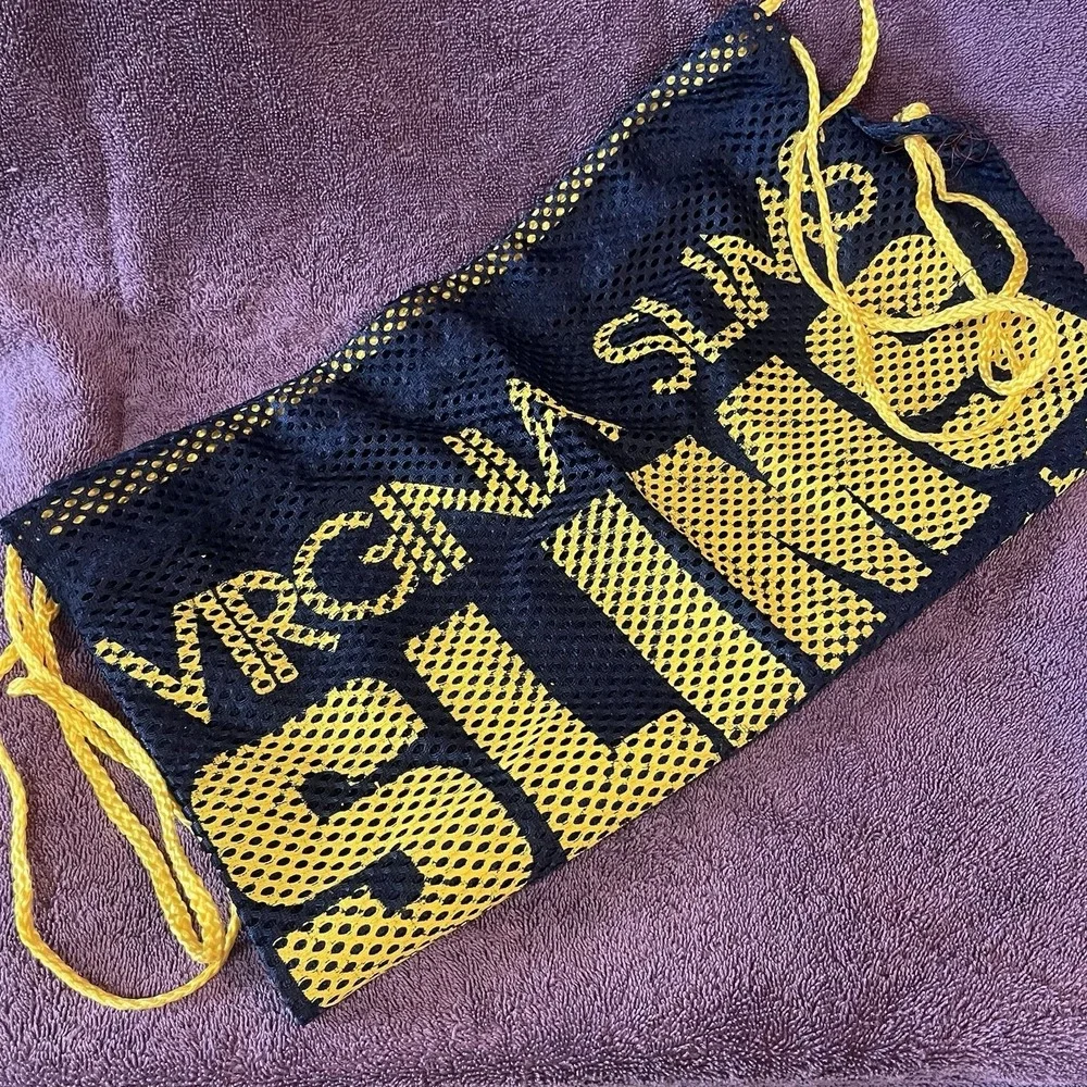 VTG Virginia Slims Mesh Drawstring Backpack You've Come A Long Way Slogan Bag